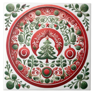 Folk Art Christmas Fliese