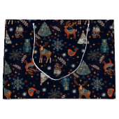 Folk Art Christmas Große Geschenktüte (Vorderseite)