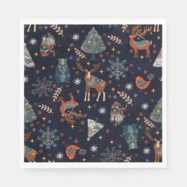 Folk Art Christmas Serviette