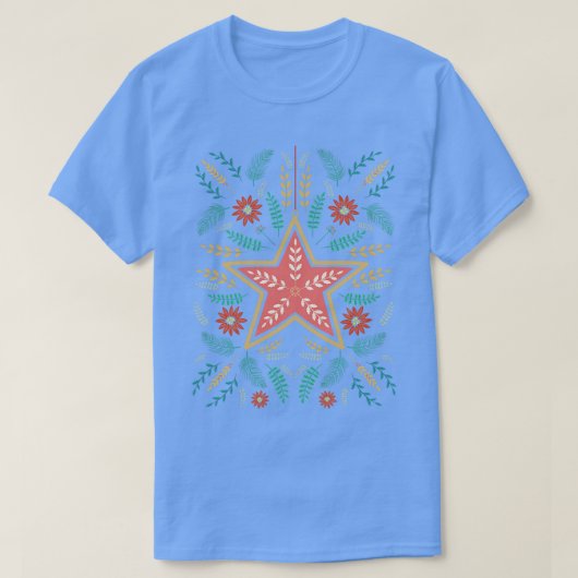Folk Art Christmas Star T-Shirt (Design vorne)