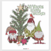 Folk Art Christmas Tree Gnomes Aufkleber (Blatt)