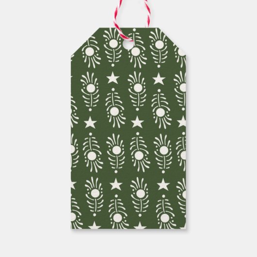 Folk Art Christmas Tree mit Star Geschenkanhänger (Rückseite)