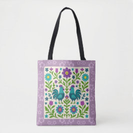 Folk Art Cockerel Tote Bag Tasche