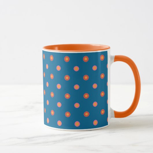 Folk Art Collection Polka Dots Ringer Coffee Tasse (Rechts)
