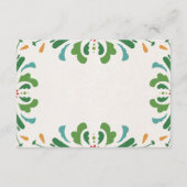 Folk Art Colorful Floral Fiesta Spanish Wedding Begleitkarte (Rückseite)