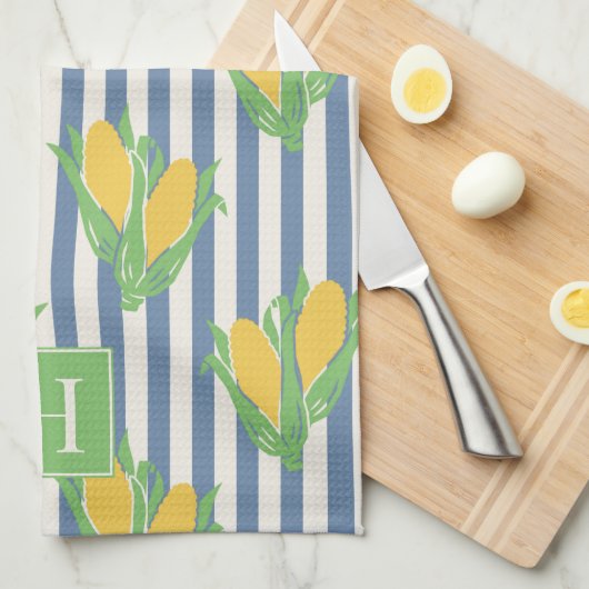 Folk Art Corn Stripe Geschirrtuch (Viertel Falte)