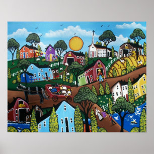 FOLK ART Country Living by LORI EVERETT Poster