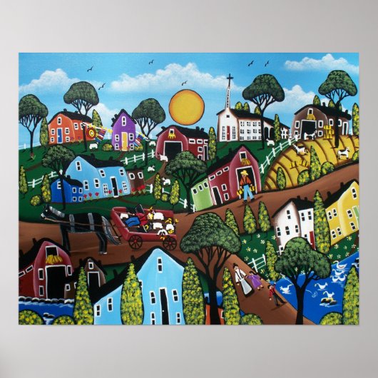 FOLK ART Country Living by LORI EVERETT Poster (Vorne)