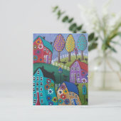 FOLK ART Day's Gone By LORI EVERETT Postkarte (Stehend Vorderseite)