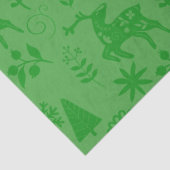 Folk Art Deer Forest Pattern Green Gift Seidenpapier (Detail)