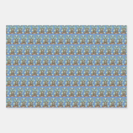 FOLK ART DEIN IM HERBSTWALD, VOGELNEST GESCHENKPAPIER SET (Vorderseite 3)