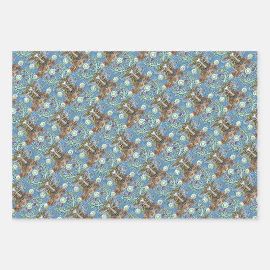 FOLK ART DEIN IM HERBSTWALD, VOGELNEST GESCHENKPAPIER SET (Vorderseite)