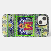 Folk Art Denim initiale Hippie iPhone Hülle (Rückseite (Horizontal))