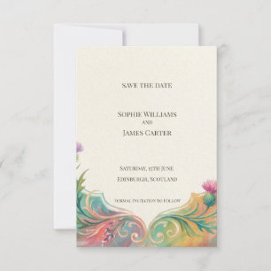 Folk Art Distel Save-the-Date-Karte Save The Date