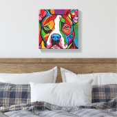 Folk Art Dog Pitbull Leinwanddruck (Insitu (Schlafzimmer))