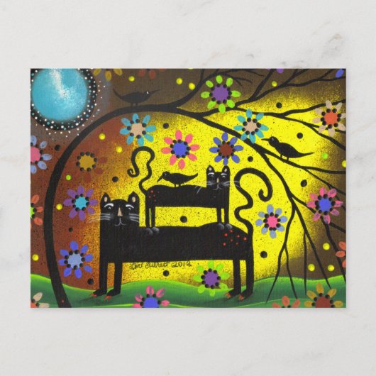 Folk Art Double Trouble von Lori Everett Postkarte (Vorderseite)