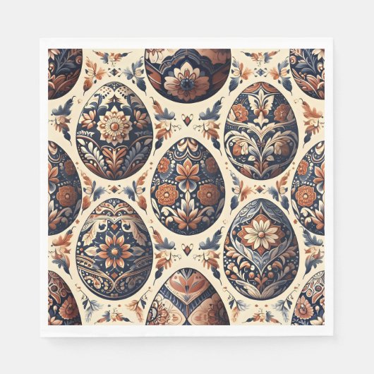 Folk Art Easter Egg Napkins Serviette (Vorderseite)