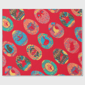 FOLK ART EASTER EIER WRAPPER PAPIER IN RED GESCHENKPAPIER (Flach)