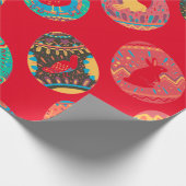 FOLK ART EASTER EIER WRAPPER PAPIER IN RED GESCHENKPAPIER (Ecke)