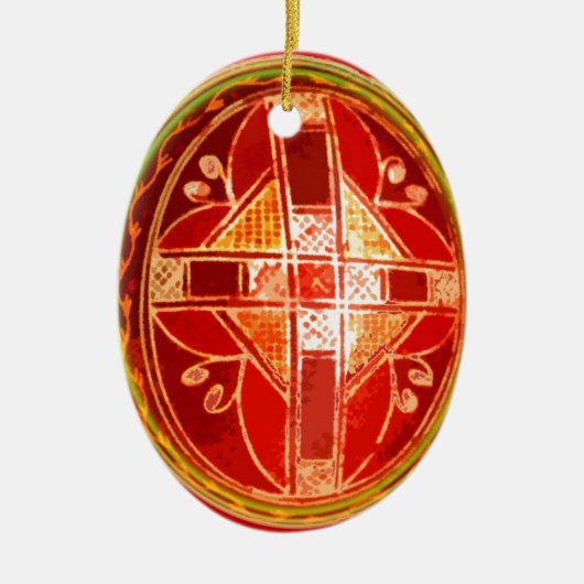 Folk Art Egg Keramik Ornament (Vorne)