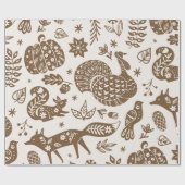 Folk Art Erntedank Forest Geschenkpapier (Flach)