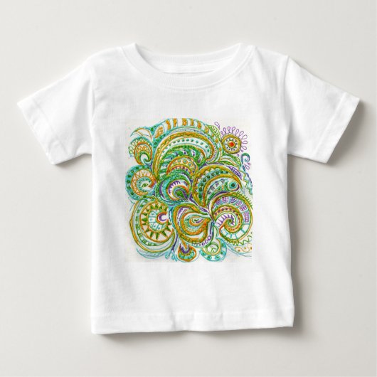 Folk Art Fantasy Pattern Baby T-shirt (Vorderseite)