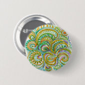 Folk Art Fantasy Pattern Button (Vorne & Hinten)