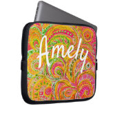 Folk Art Fantasy Pattern & Ihr Name Laptopschutzhülle (Vorne Rechts)