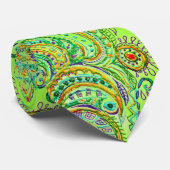 Folk Art Fantasy Pattern Krawatte (Gerollt)