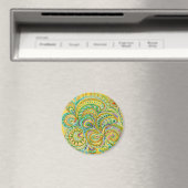 Folk Art Fantasy Pattern Magnet (In Situ (Geschirrspüler))