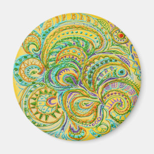 Folk Art Fantasy Pattern Magnet