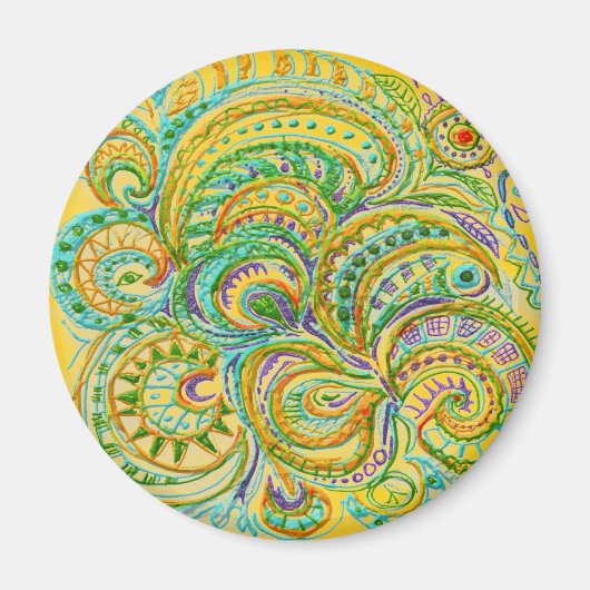 Folk Art Fantasy Pattern Magnet (Vorne)