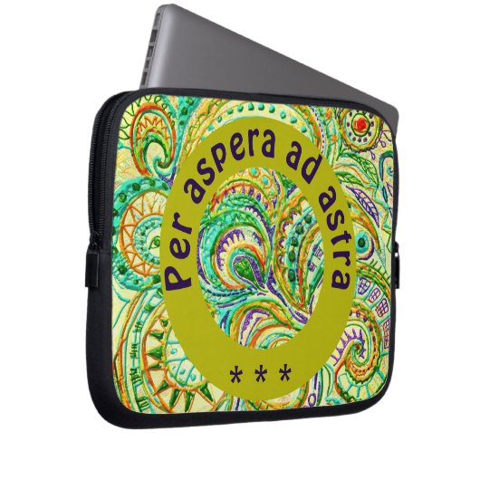 Folk Art Fantasy Pattern & Quote Laptopschutzhülle (Vorne Rechts)