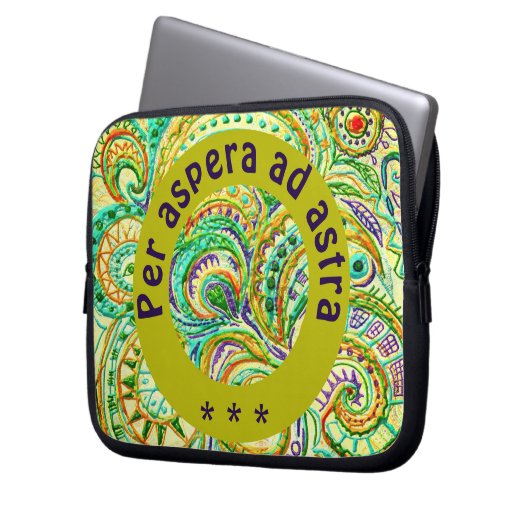 Folk Art Fantasy Pattern & Quote Laptopschutzhülle (Vorderseite Links)