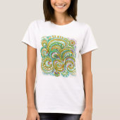 Folk Art Fantasy Pattern T-Shirt (Vorderseite)