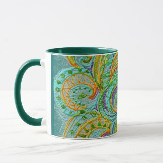 Folk Art Fantasy Pattern Tasse (Links)