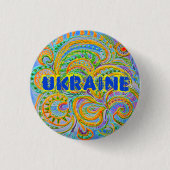 Folk Art Fantasy Pattern Ukraine Schlüsselanhänger Button (Vorderseite)