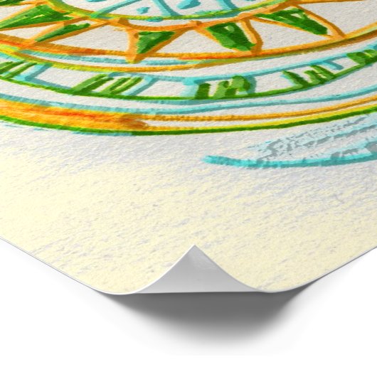 Folk Art Fantasy Print Poster (Ecke)