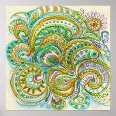 Folk Art Fantasy Print Poster (Vorne)