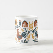 Folk Art Farm Rooster Kaffeetasse (Mittel)