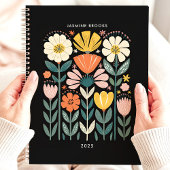Folk Art Floral 2025 Individuelle Name Planer
