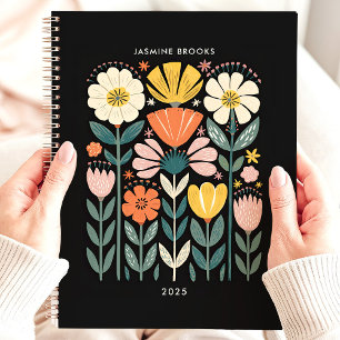 Folk Art Floral 2025 Individuelle Name Planer