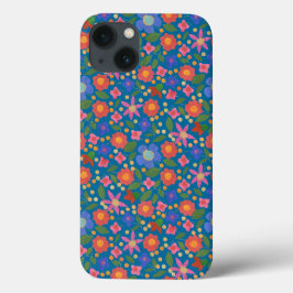 Folk Art Floral auf blauem iPad Mini Fall Case-Mate iPhone Hülle