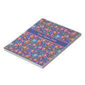 Folk Art Floral auf Blue Notepad oder Jotter Notizblock (Rotiert)