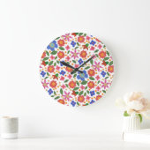 Folk Art Floral auf weißer Acrylwand Uhr (Zuhause)