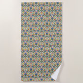 Folk Art Floral Beach Wrap Strandtuch (Vorderseite)