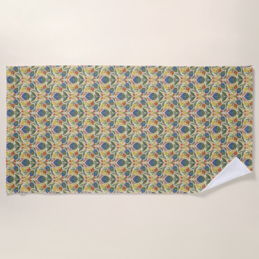 Folk Art Floral Beach Wrap Strandtuch (Vorderseite)