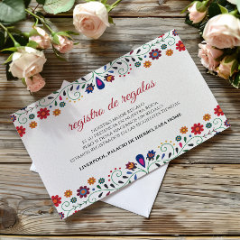 Folk Art Floral Botanical Fiesta Spanish Wedding Begleitkarte