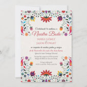 Folk Art Floral Botanical Fiesta Spanish Wedding Einladung (Vorderseite)