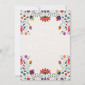 Folk Art Floral Botanical Fiesta Spanish Wedding Einladung (Rückseite)